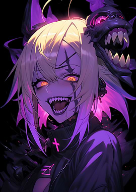 Anime Girl Demon Mask