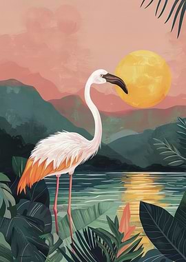 Pink Flamingo Sunset