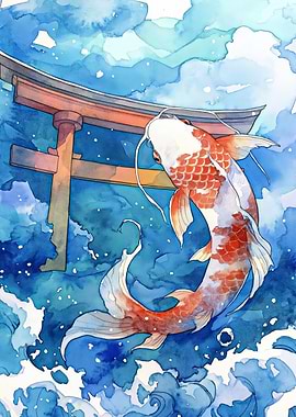 Koi Fish Watercolor