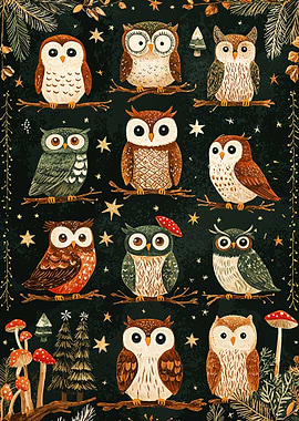 Owl Pattern Illustration