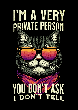 A Very Private Person Vintage Introvert Cat