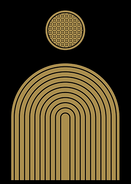 Gold Arch & Circle Art