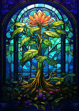 Stained Glass Flower