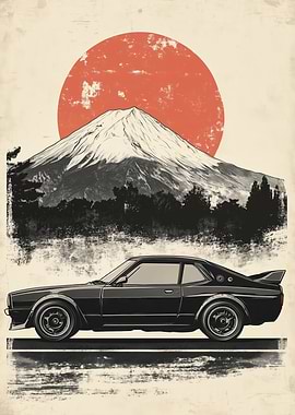 Nissan Skyline & Mt. Fuji