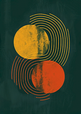 Abstract Sun and Moon