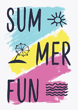 Brushstroke effect summer fun graphic