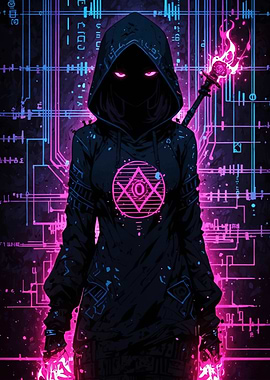 Cyberpunk Hooded Figure
