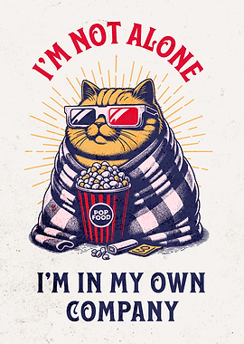 Iβm Not Alone Cat Movie Night Introvert