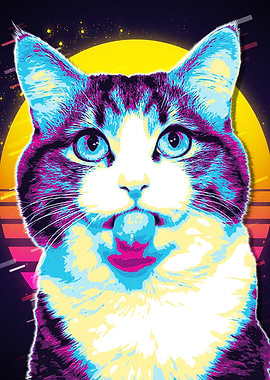 Retro Cat Art