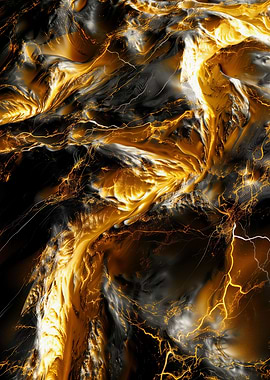 Abstract Gold and Black