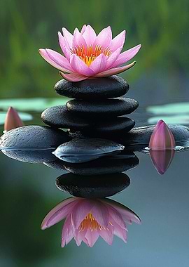 Water Lily and Stones