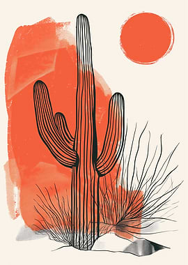 Desert Cactus Sunset