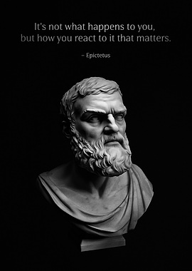 Epictetus Stoic Quote & Bust