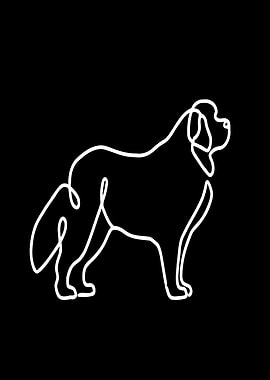 Saint Bernard Line Art