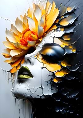 Abstract Flower Face