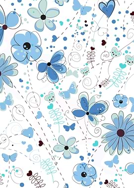 Abstract blue flower