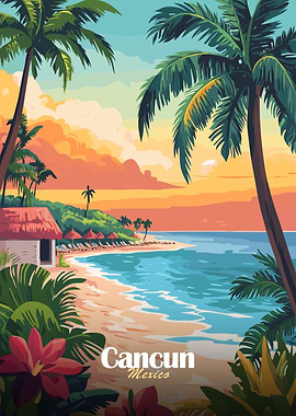 Cancun Beach Sunset