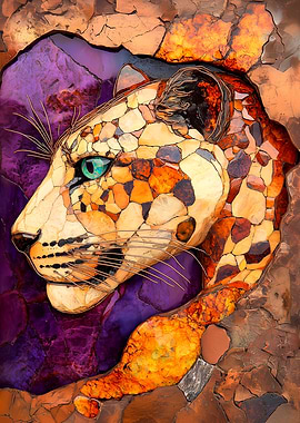 Leopard Mosaic Art
