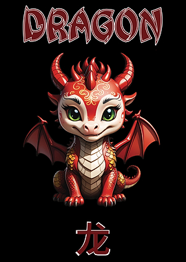 Red Dragon Chinese Zodia Sign Illustration
