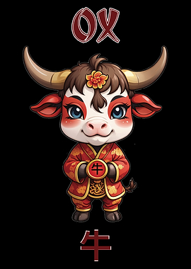 Chinese Zodiac Sign Ox Illustration