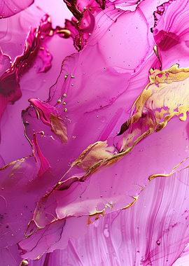 Abstract Pink and Gold Art