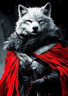 White Wolf Warrior Animal