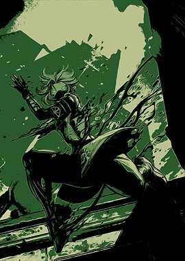 Green Anime Character