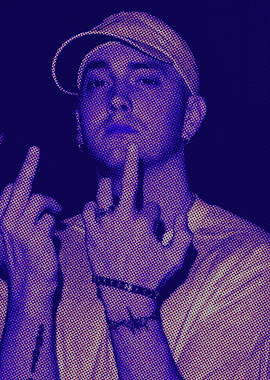 Purple Halftone Portrait