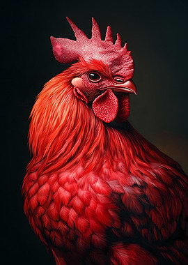 Red Rooster Portrait