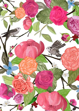 A Lot Of Vibrant Cute Hand Drawn Roses