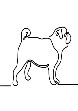 Pug Line Art