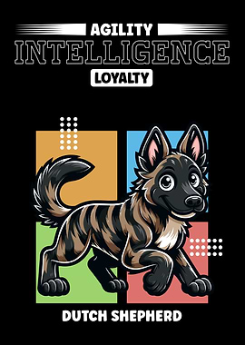 Dutch Shepherd Dog Illustration