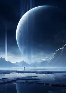 Man in a cosmic landscape