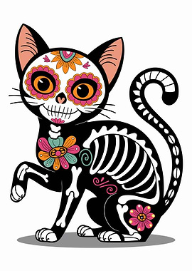 Sugar Skull Cat