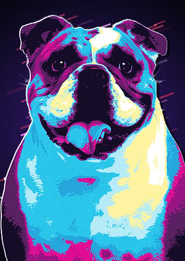 Bulldog Retro Art