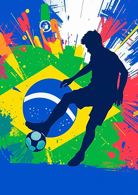 Brazilian Soccer Silhouette