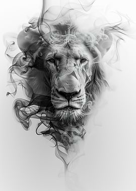 Lion in Smoke