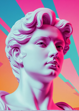 Neon Greek Bust