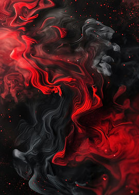 Abstract Red and Black Swirls