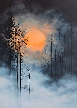 Echoes in the Mist Silhouettes appear Nature