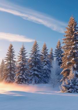 Snowy Forest Sunrise