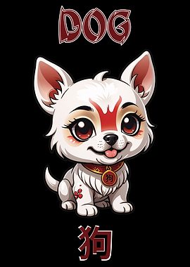 Cute Cartoon Dog Chinese Zodiac Sign Illustration