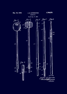 Drumstick Patent Illustration Blueprint