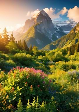 Mountain Meadow Sunset