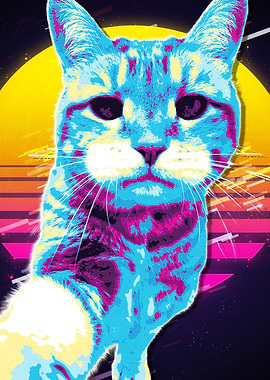Retro Cat Art