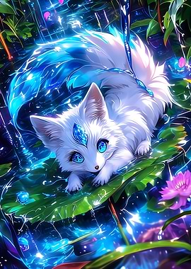 White Fox with Blue Eyes