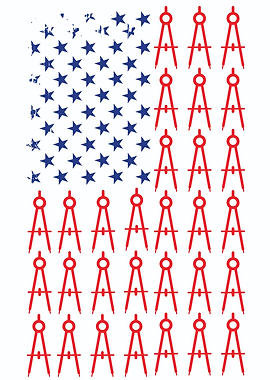 American Flag Compass Design