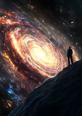 Man Gazing at Galaxy