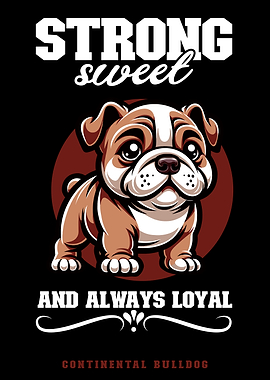 Continental Bulldog Illustration