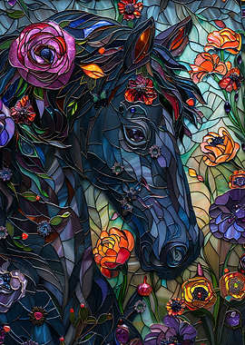 Stained Glass Horse